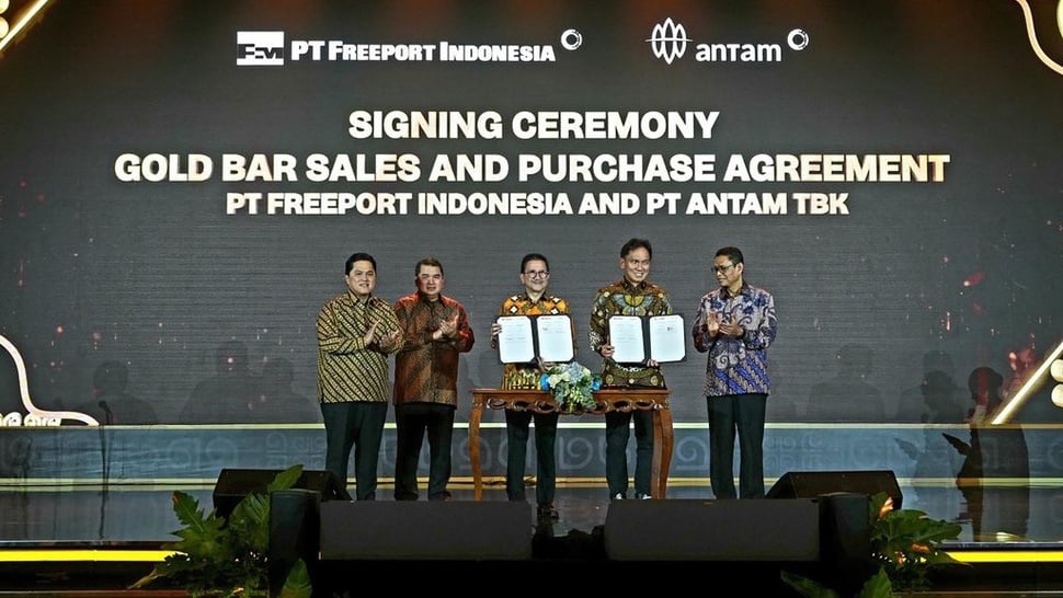 Freeport dan ANTAM Tandatangani Perjanjian Jual Beli Emas