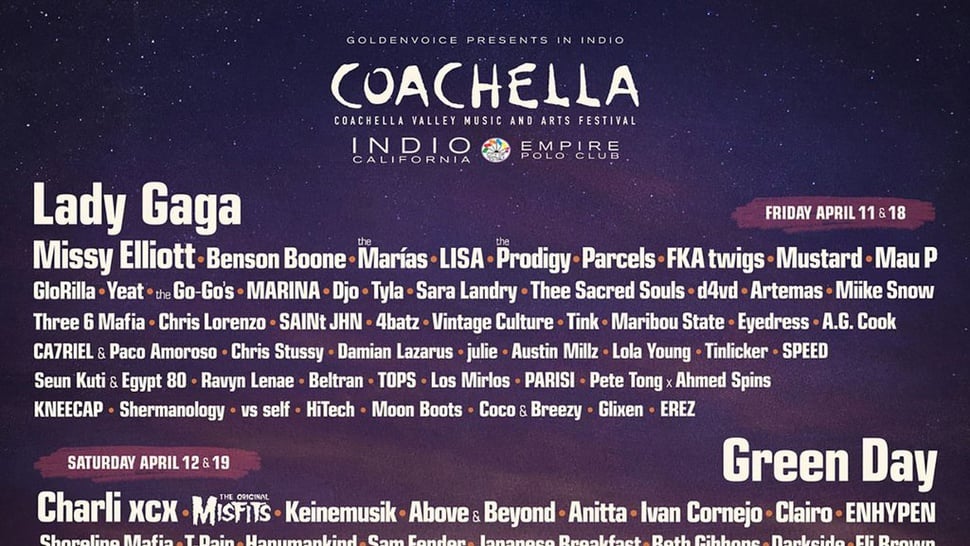 Jadwal & Line Up Lengkap Coachella 2025, Ada Jennie BLACKPINK