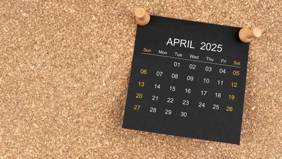 Kalender Bulan April 2025 dengan Tanggal Merah & Cuti Bersama