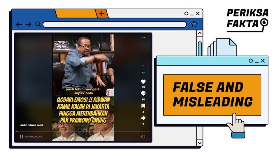 Hoaks Video yang Klaim Qodari Marah Karena RK Kalah Pilkada