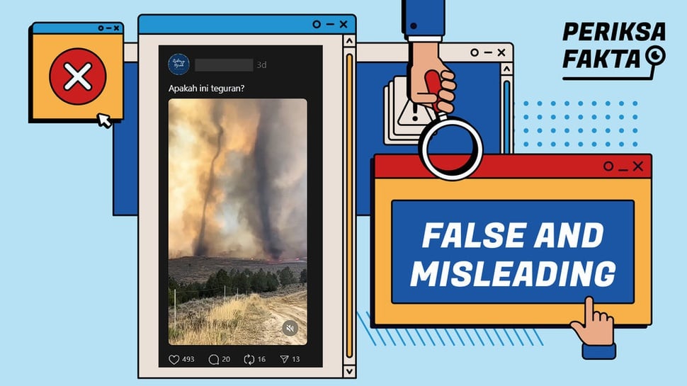 Hoaks Video Tornado Api Kembar di California