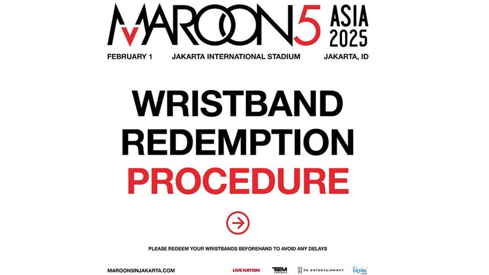 Cara Tukar Tiket Konser Maroon 5 Jakarta 2025, Jadwal, & Aturan