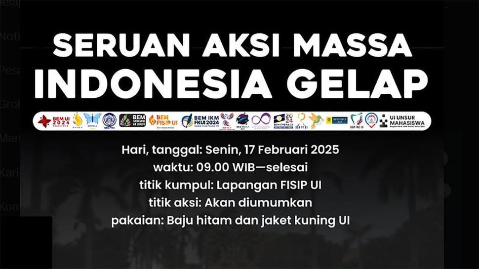 Info Lokasi Demo Indonesia Gelap Hari Ini dan Isi Tuntutannya