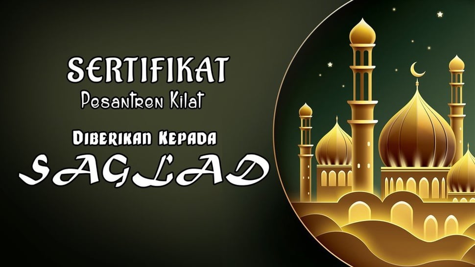 Kumpulan Contoh Sertifikat Pesantren Kilat PDF dan Cara Membuat