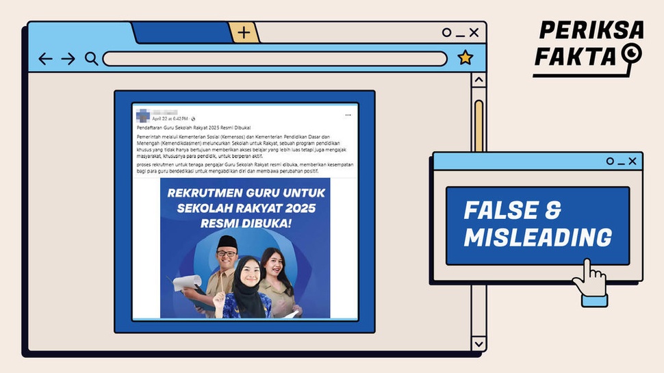Hoaks Tautan Pendaftaran Guru Sekolah Rakyat