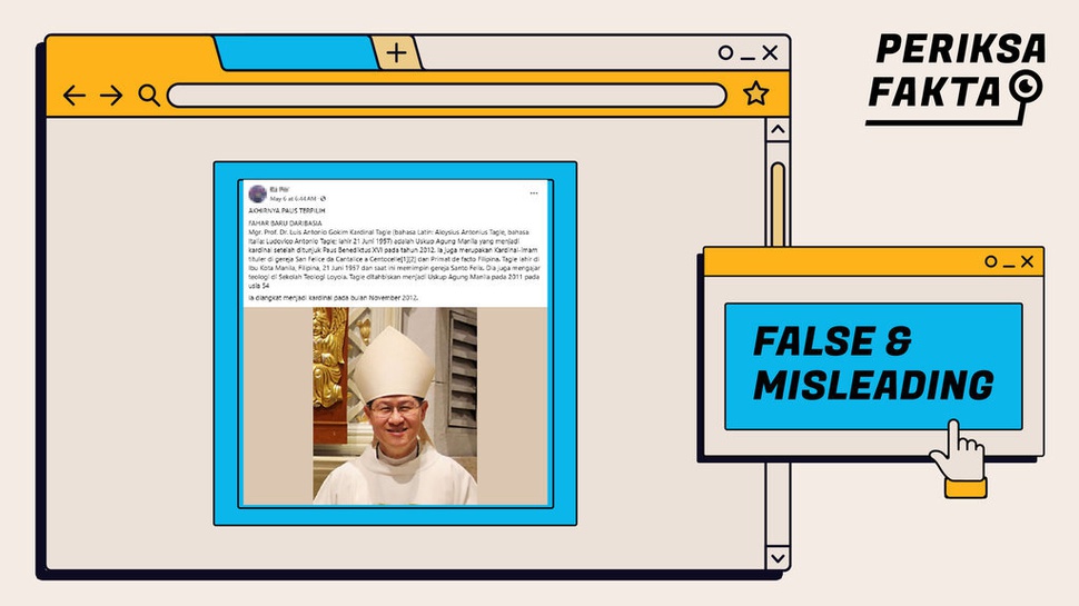 Salah, Kardinal Tagle dari Filipina Terpilih sebagai Paus Baru