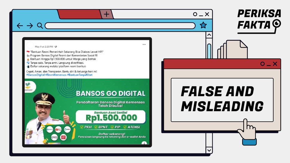 Hoaks Tautan Pendaftaran Bansos Go Digital Senilai Rp1,5 Juta