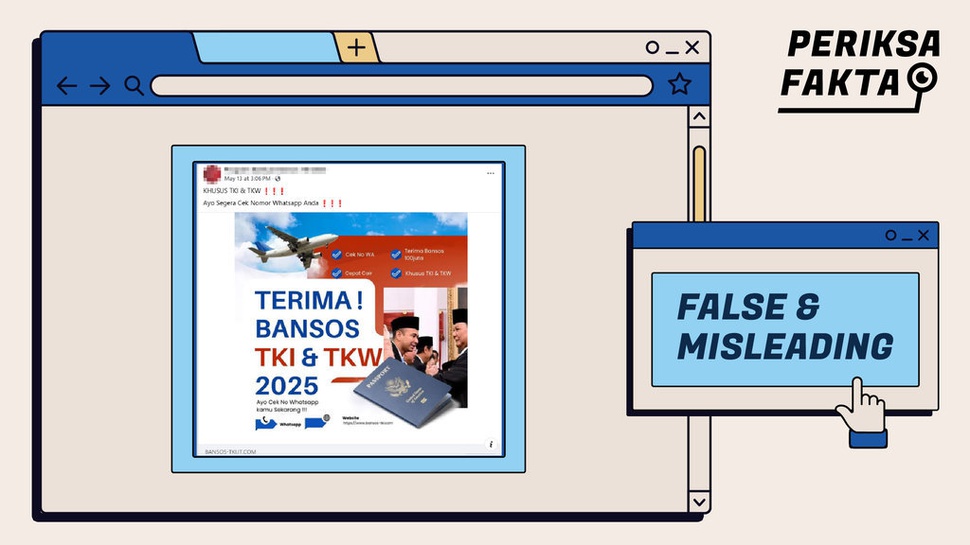 Hoaks Tautan Pemeriksaan Bansos Resmi TKI 2025 dari Pemerintah