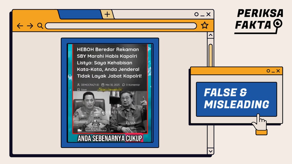 Hoaks Rekaman Suara SBY Marahi Kapolri Listyo Sigit