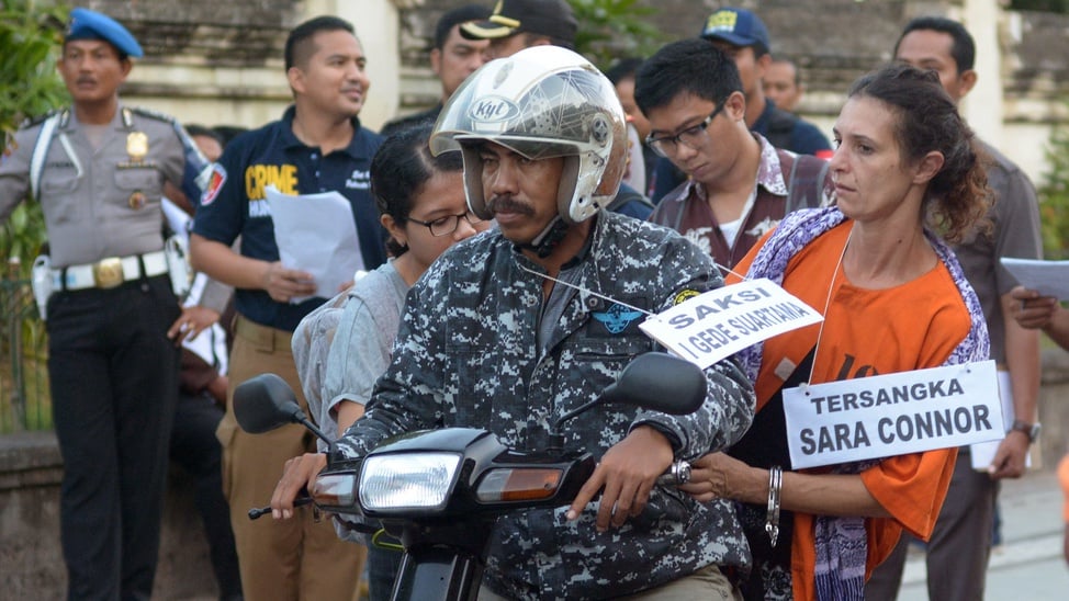 Rekonstruksi Pembunuhan Polisi Bali