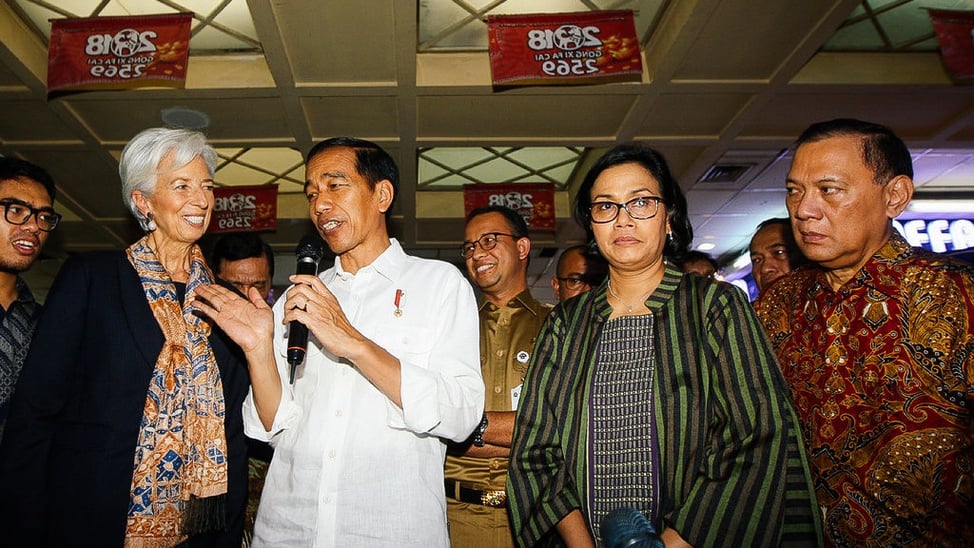 Jokowi Dan Direktur IMF Di Pasar Tanah Abang - Foto Tirto.ID