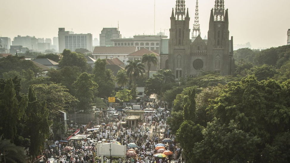  Suasana Salat Idul Fitri di sekitar Indonesia Foto Tirto 