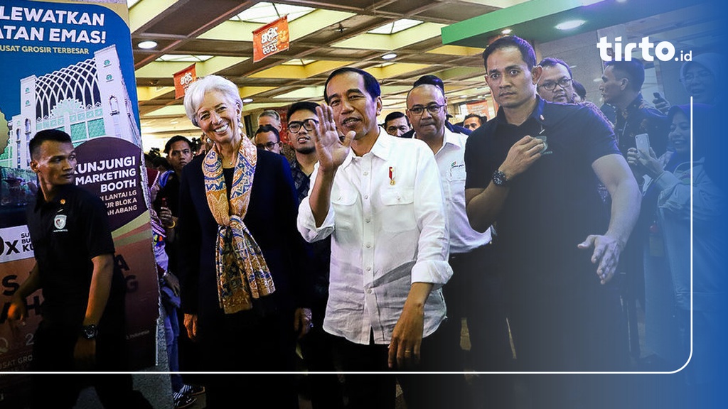 Jokowi Dan Direktur IMF Di Pasar Tanah Abang