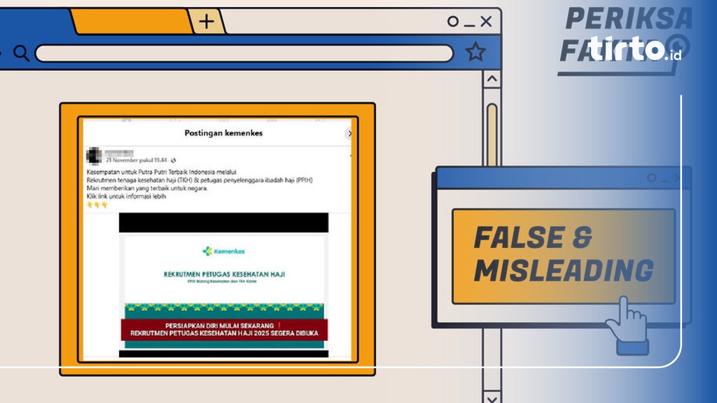 Hoaks Rekrutmen Tenaga Kesehatan Haji Mengatasnamakan Kemenkes