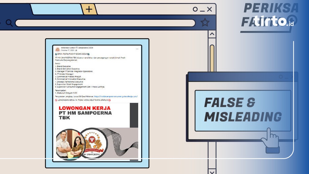 Hoaks Lowongan Pekerjaan Mencatut PT HM Sampoerna