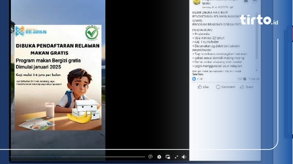 Hoaks Pendaftaran Relawan & Pekerja Program Makan Bergizi Gratis