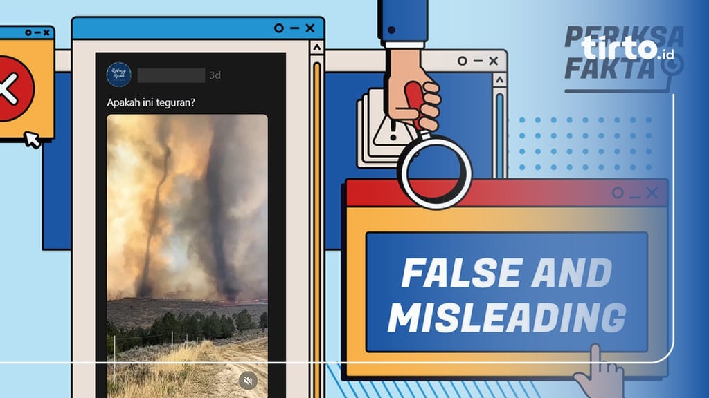 Hoaks Video Tornado Api Kembar di California