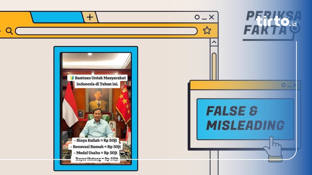 Hoaks, Video AI Prabowo Bagi-bagi Uang dan Hapus Utang