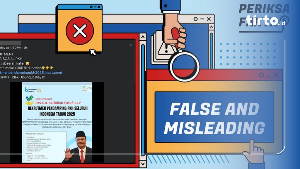Hoaks Kemensos Buka Rekrutmen Pendamping Sosial PKH