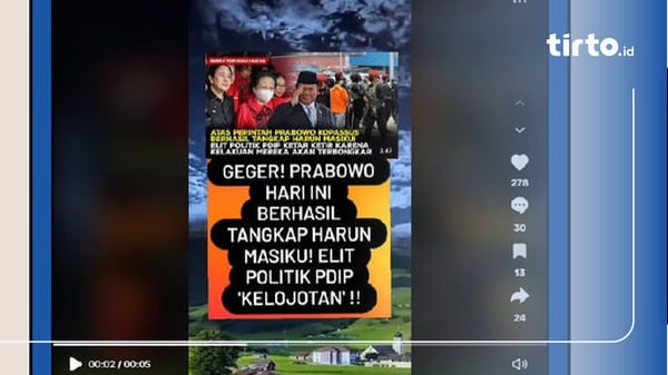 Tidak Benar Video Prabowo Berhasil Tangkap Harun Masiku
