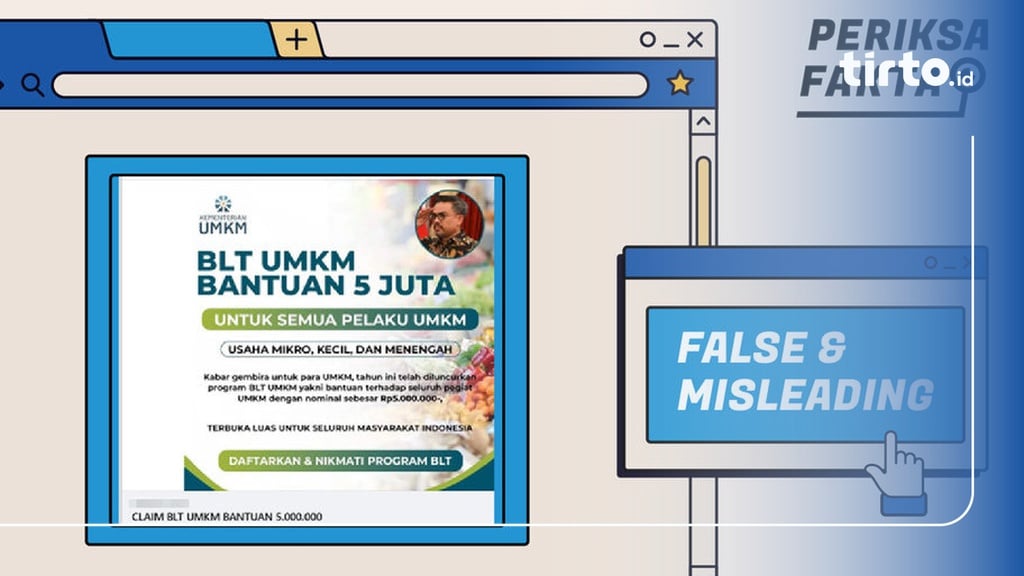 Hoaks BLT untuk UMKM Sebesar Rp5 Juta dari Kementerian UMKM
