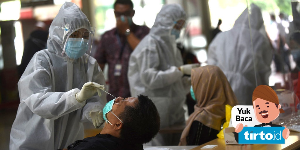 Antrean Rapid Test Antigen di Stasiun Gambir Membludak