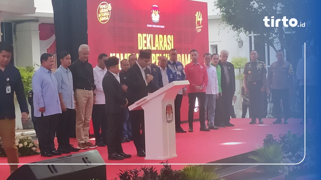 3 Capres Cawapres Deklarasikan Kampanye Damai Pemilu 2024 Di Kpu